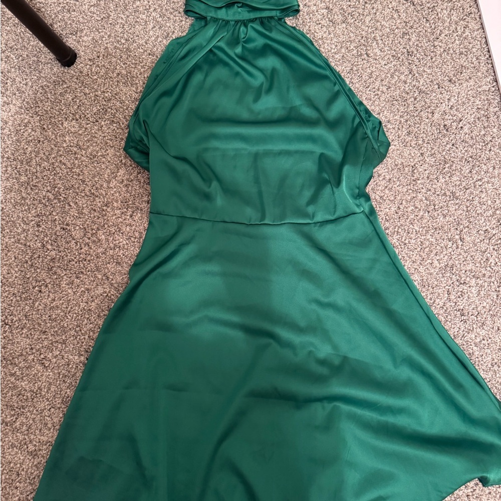 Elegant Green Halter Dress
